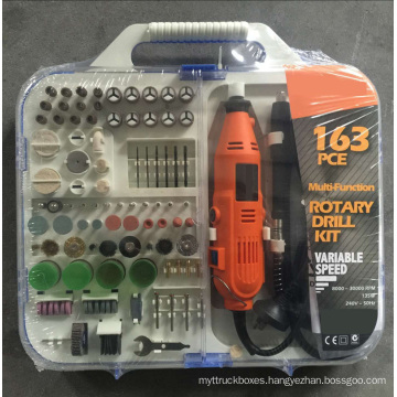 135W Portable Hobby Mini Grinder Rotary Tools Accessory Set with Flex Shaft Handheld Electric 163pcs Multi Tool Kit